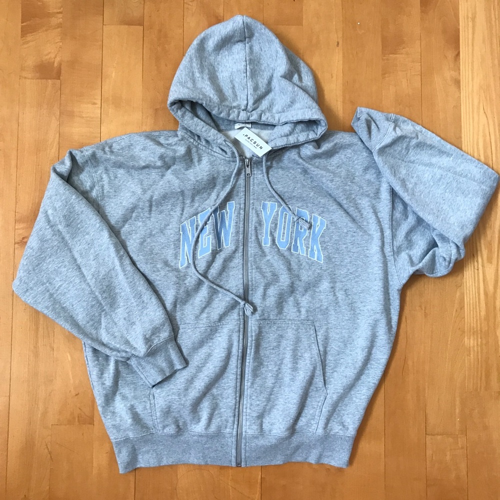 Brandy Melville Grey New York Christy Hoodie NWT